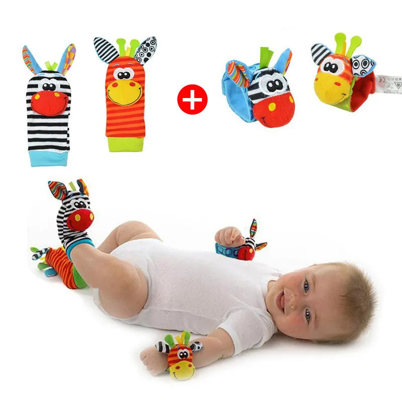 0~24 Months Soft Foot and Wrist Baby Rattles set