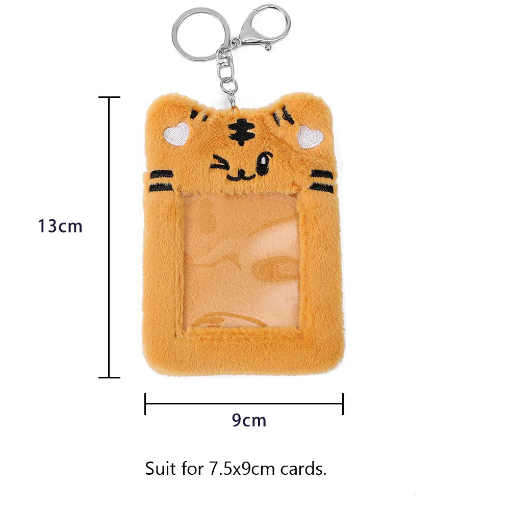 Sharkbang 3 Inch Kawaii Plush Kpop Holder Cute Bear Idol/Postcards Storage Card Bag Collect Organizer Bag Pendant