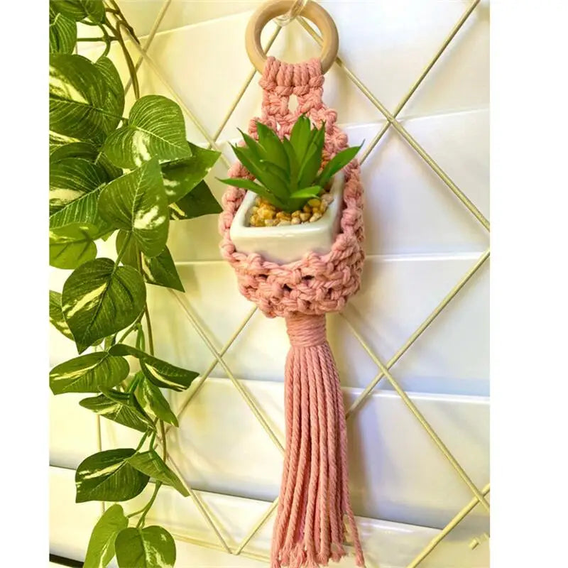 Colorful Macrame Wall Hanging Plant Holder