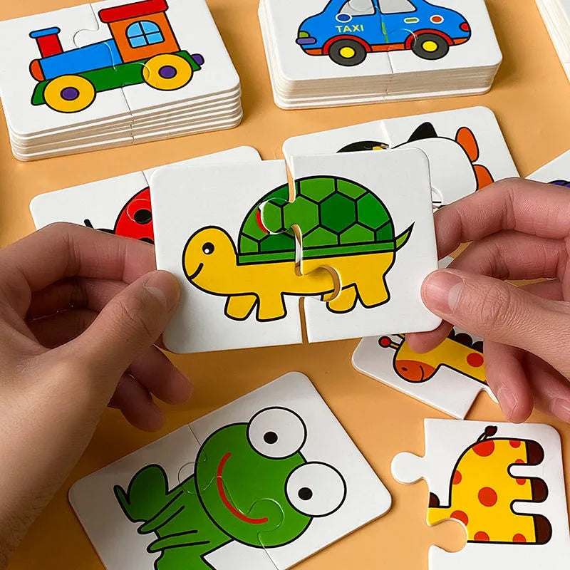 32Pcs Toddler Early Montessori Matching Puzzle Cards