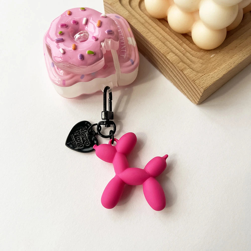 Cute Acrylic Cartoon Balloon Dog Keychains for Women Y2k Bag Pendant Couple Car Key Chains Jewelry Gift Decoration Accessories