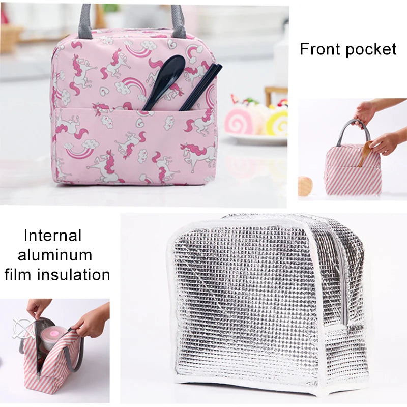 Portable Insulated Lunch Bag for Women & Kids