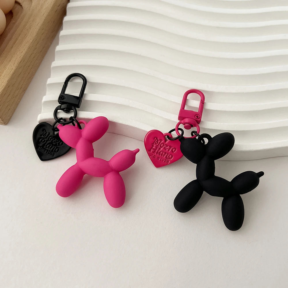 Cute Acrylic Cartoon Balloon Dog Keychains for Women Y2k Bag Pendant Couple Car Key Chains Jewelry Gift Decoration Accessories