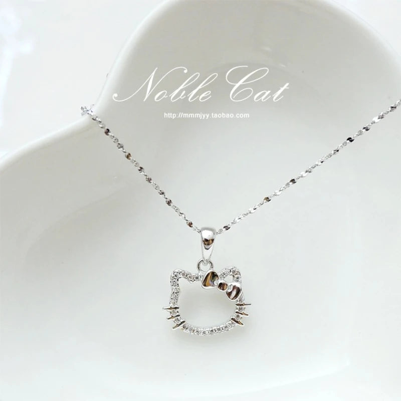 Hello Kitty Crystal Ring Necklace Set