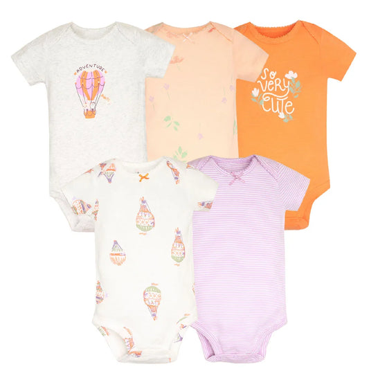 5pcs Baby Bodysuit Set - Cotton Infant Jumpsuits