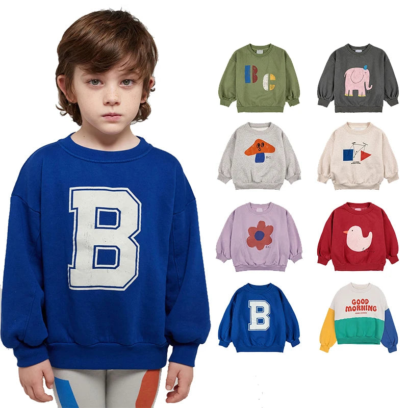 Ins  2023 Korean Childrens Autumn Winter Clothes for Girls Boys Babi Sweaters Kids Sweatshirts Long Sleeve O-neck Cute Tops