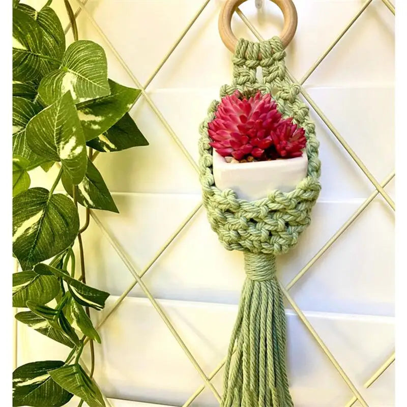 Colorful Macrame Wall Hanging Plant Holder