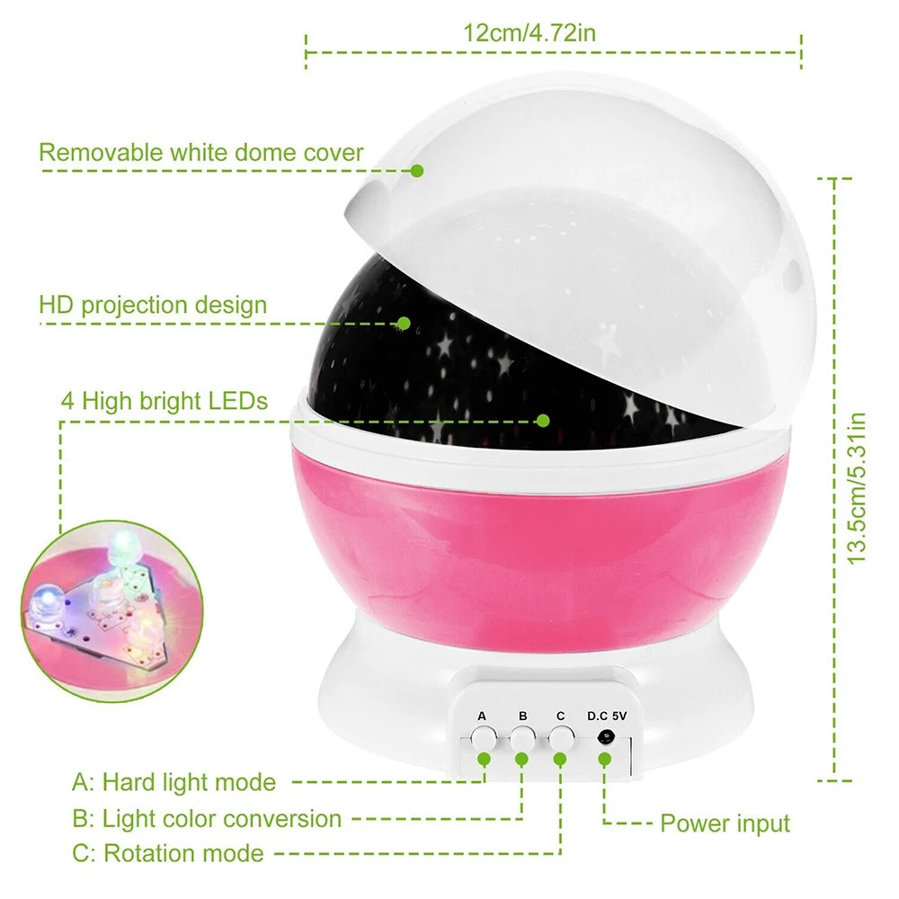 Night Lamp Projector Starry Sky Night Light Projector Baby Lamp Decor Rotating Starry Nursery Moon Galaxy Projector Table Light