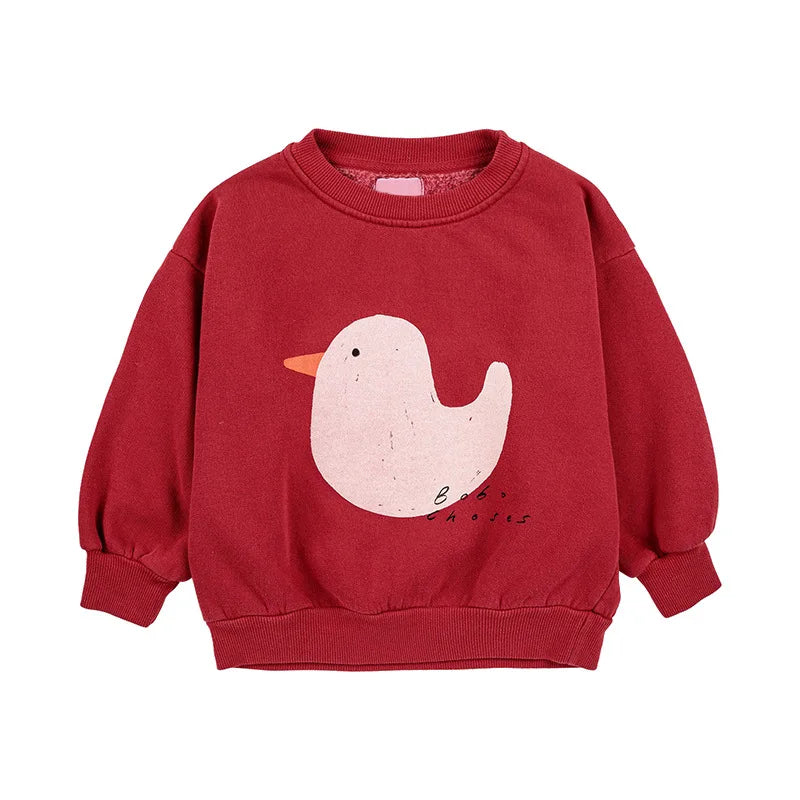 Ins  2023 Korean Childrens Autumn Winter Clothes for Girls Boys Babi Sweaters Kids Sweatshirts Long Sleeve O-neck Cute Tops